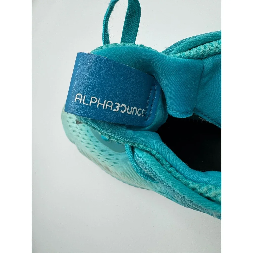 Adidas Running BW1199 Alphabounce EM Teal Blue 8.5 Mesh Bounce Athletic Sneakers